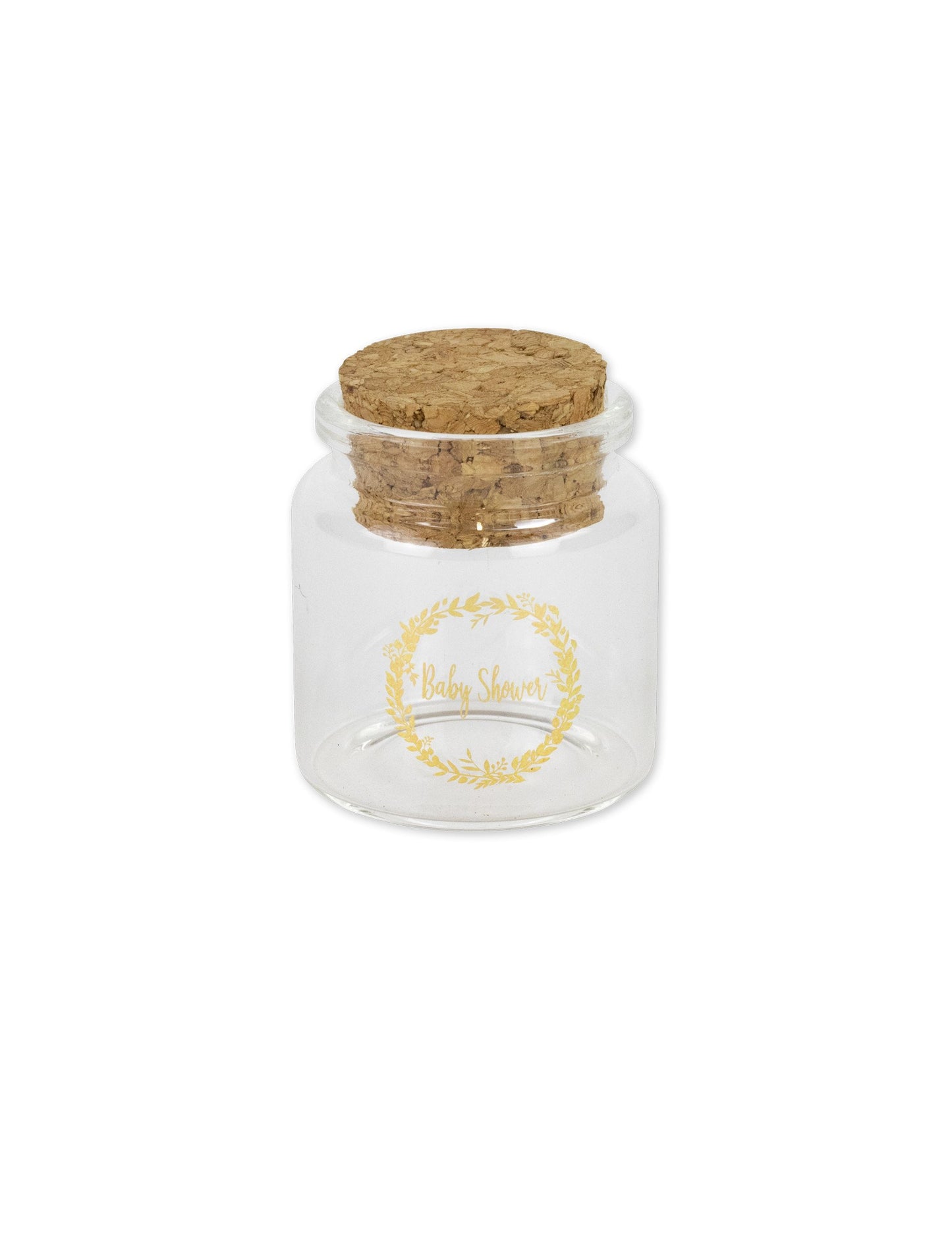 Steklenička za otroško zabavo, zlat cvetlični venček, 4,5 x 5,5 cm cm z zamaškom iz plute