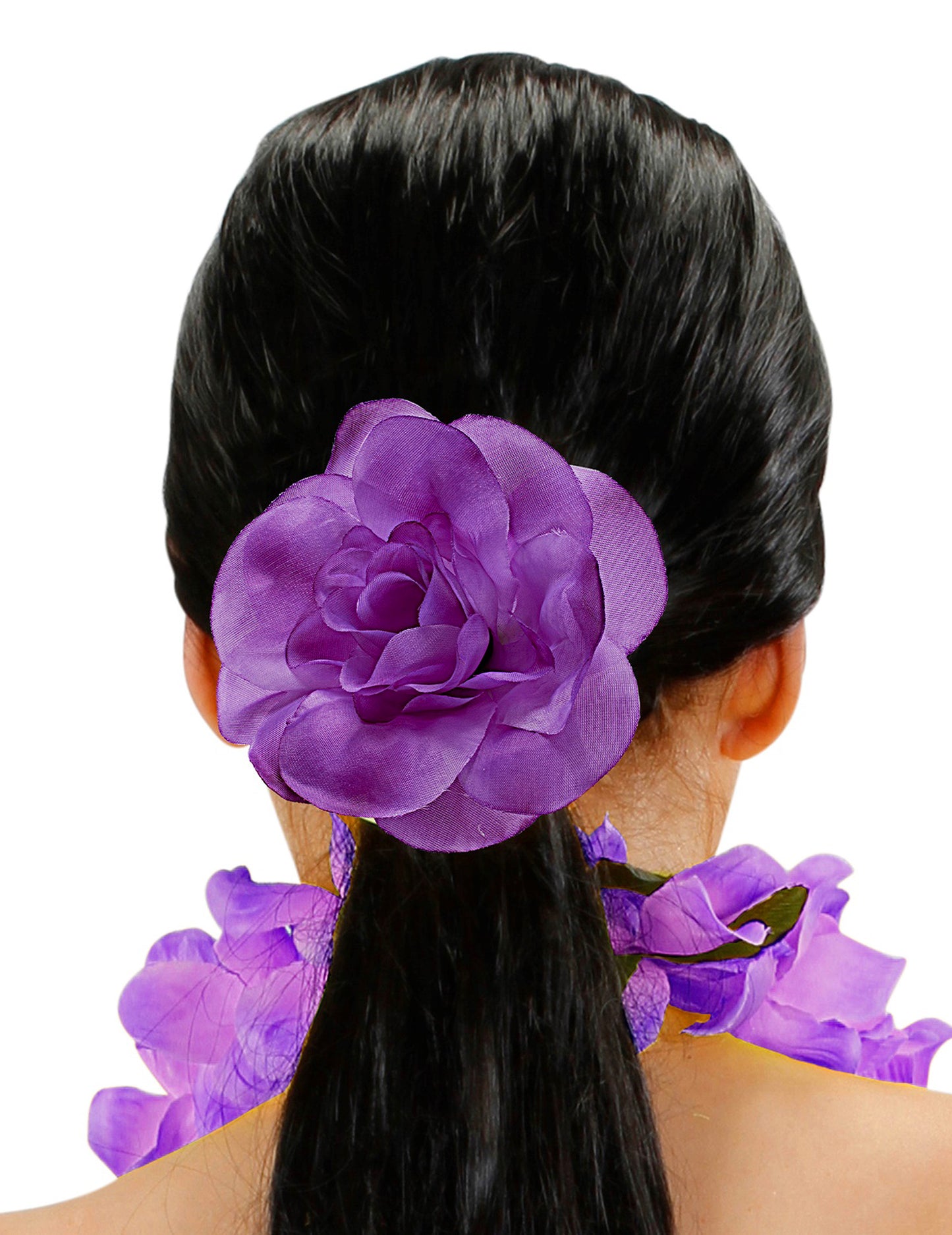 Fleur violette avec élastique pour cheveux