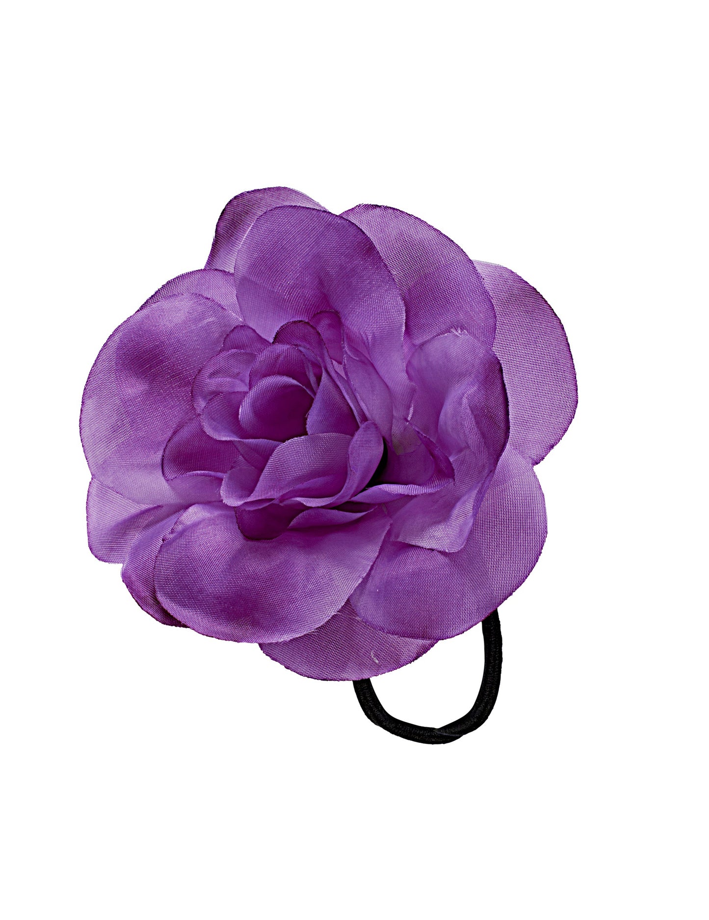 Fleur violette avec élastique pour cheveux