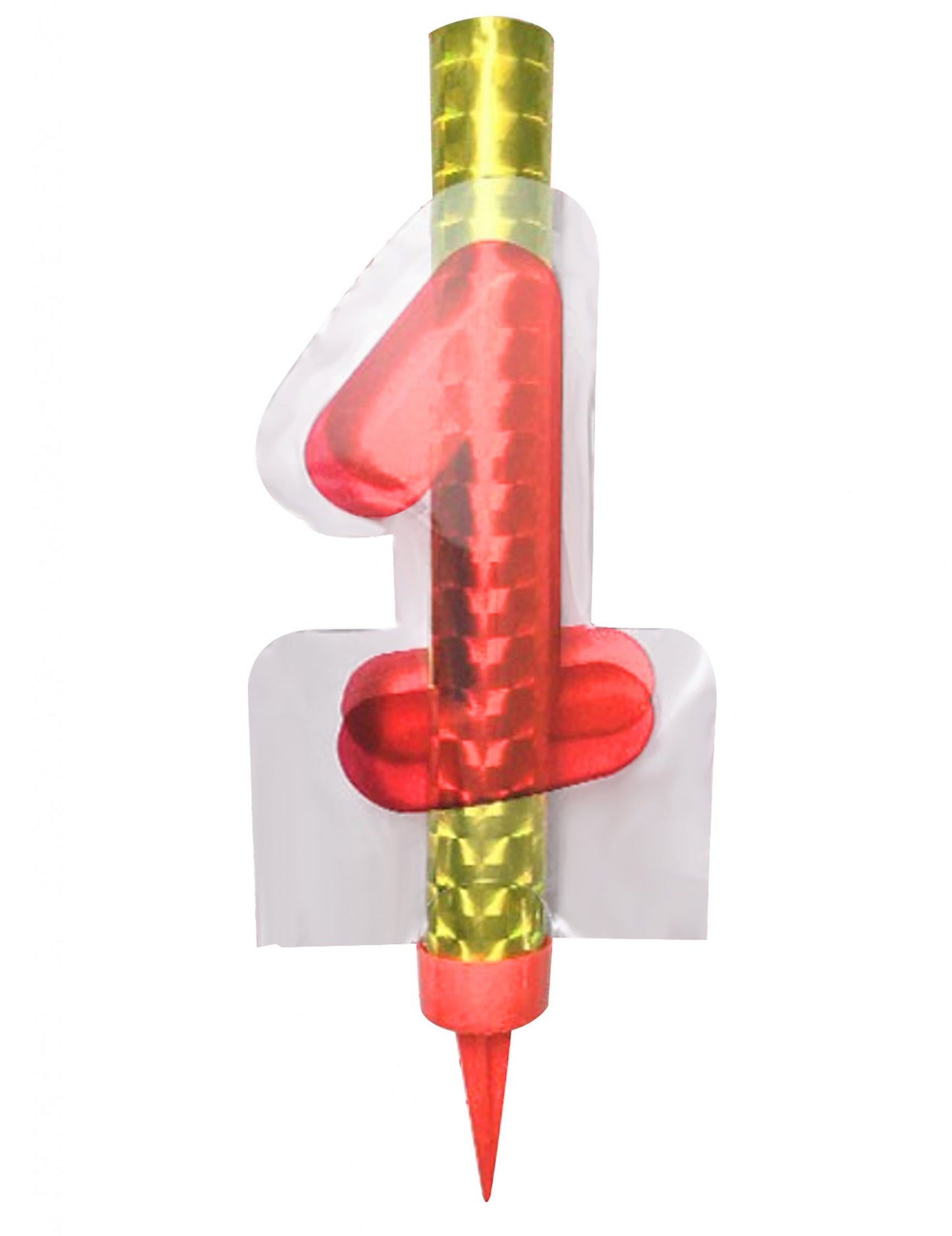 Osvetljena fontana številka 1 rdeča 12 cm za rojstnodnevno torto