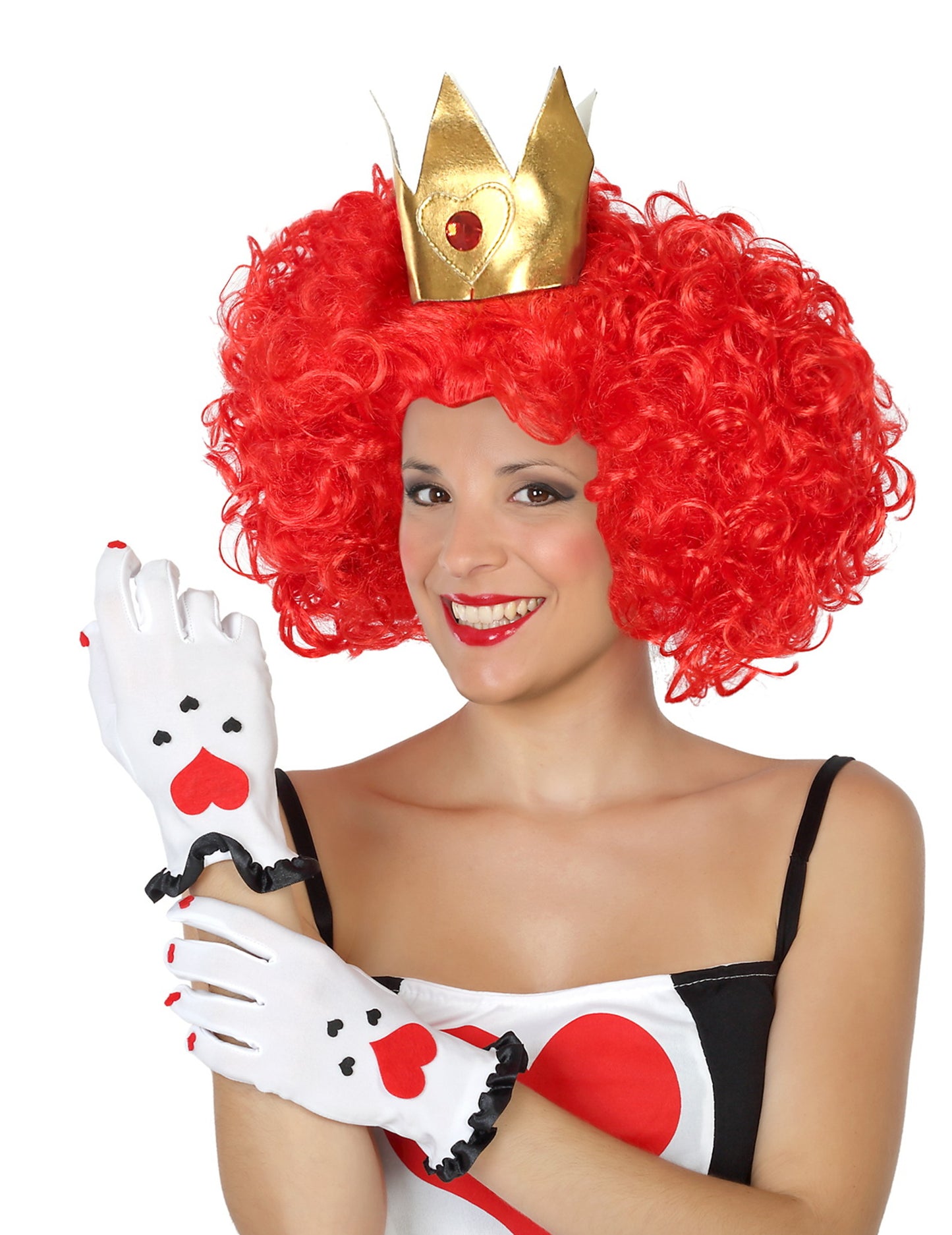 Beli in rdeči odrasli rokavice s srčno karto