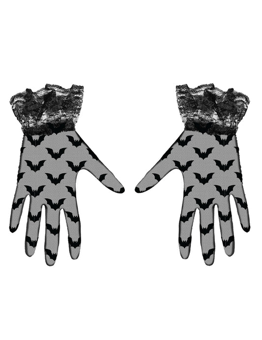 Vue de face des gants courts chauve-souris pour adulte