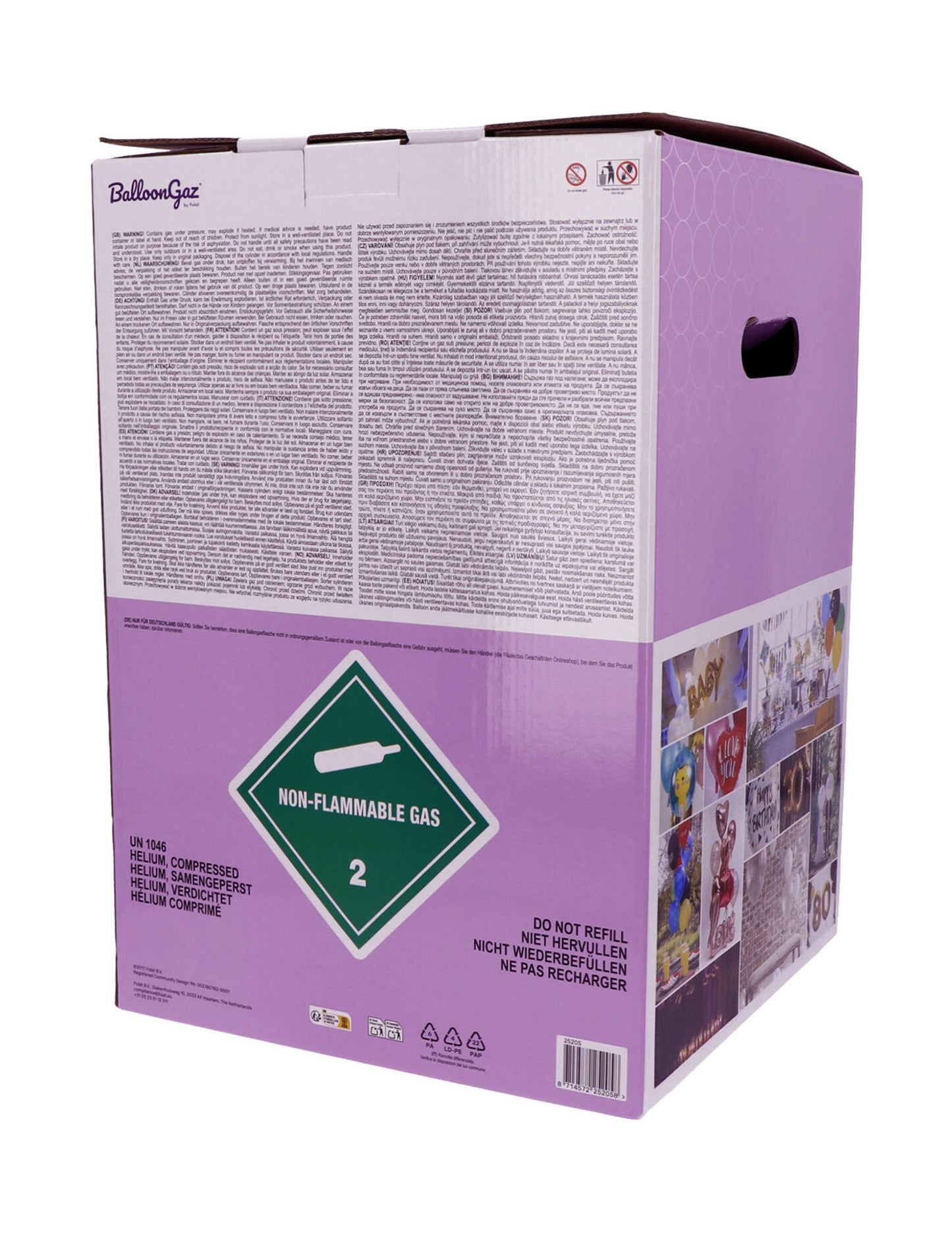 Velika plastenka helija za do 85 balonov