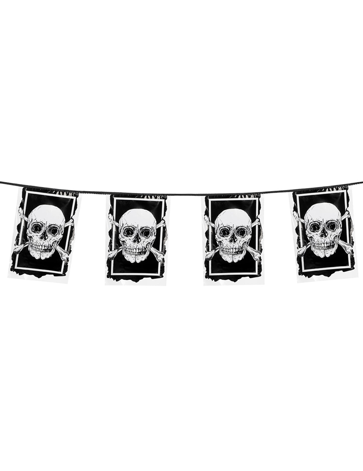 Garland 10 plastične zastave Pirate Jolly Roger 30 x 20 cm