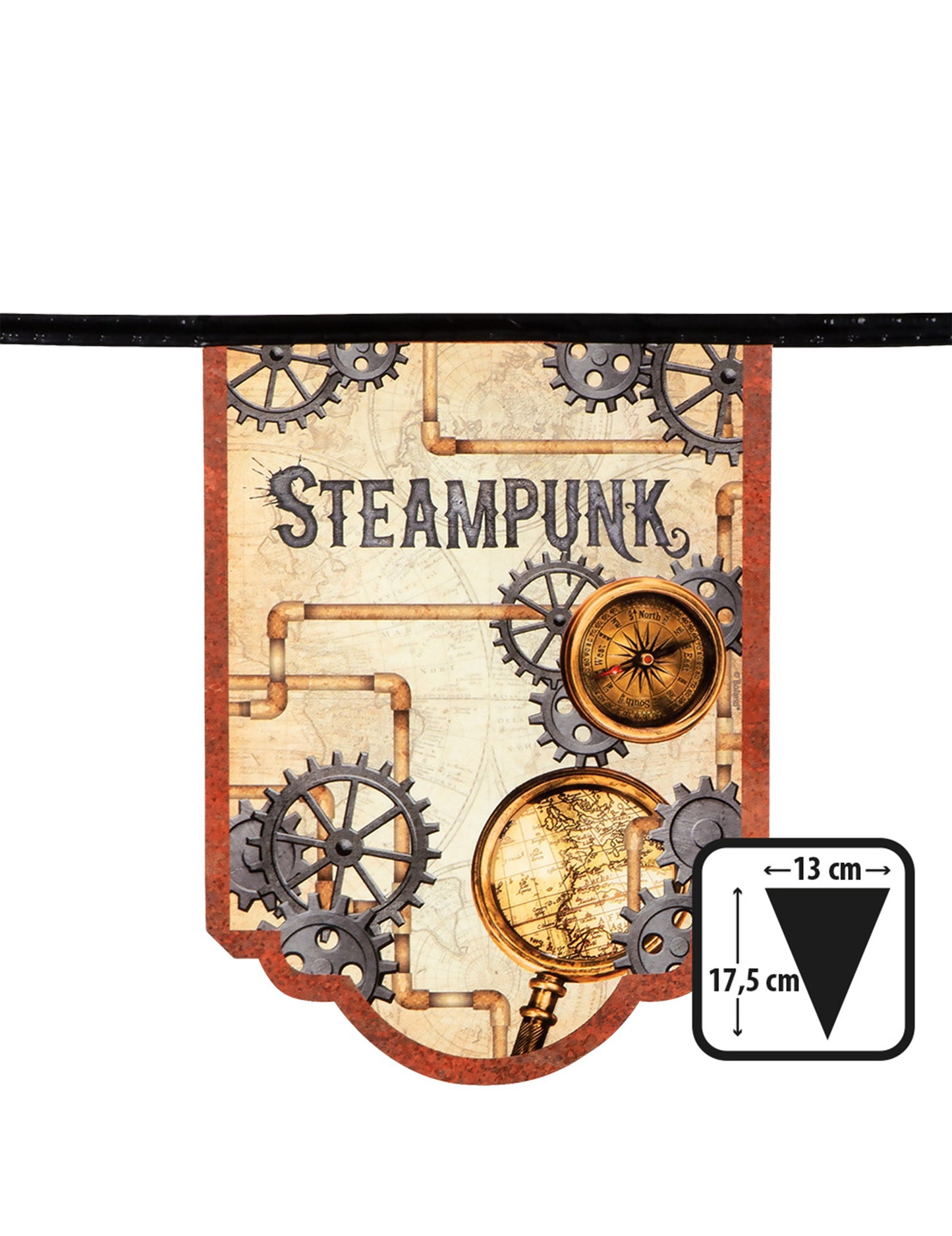 Garland 11 Pennants v Steampunku 4 m Steampunk