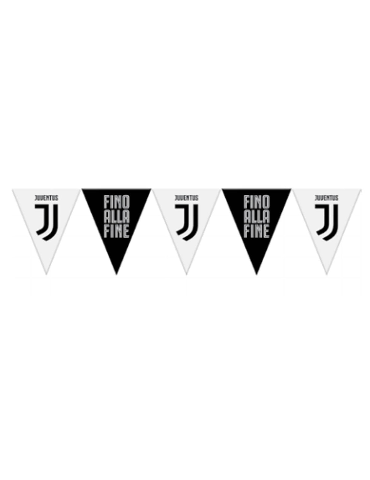 Guirlanda iz plastičnih zastavic juventus za navijača, črno-bela