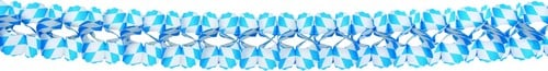 Guirlande Fête de la bière pour décoration bleue et blanche à losanges