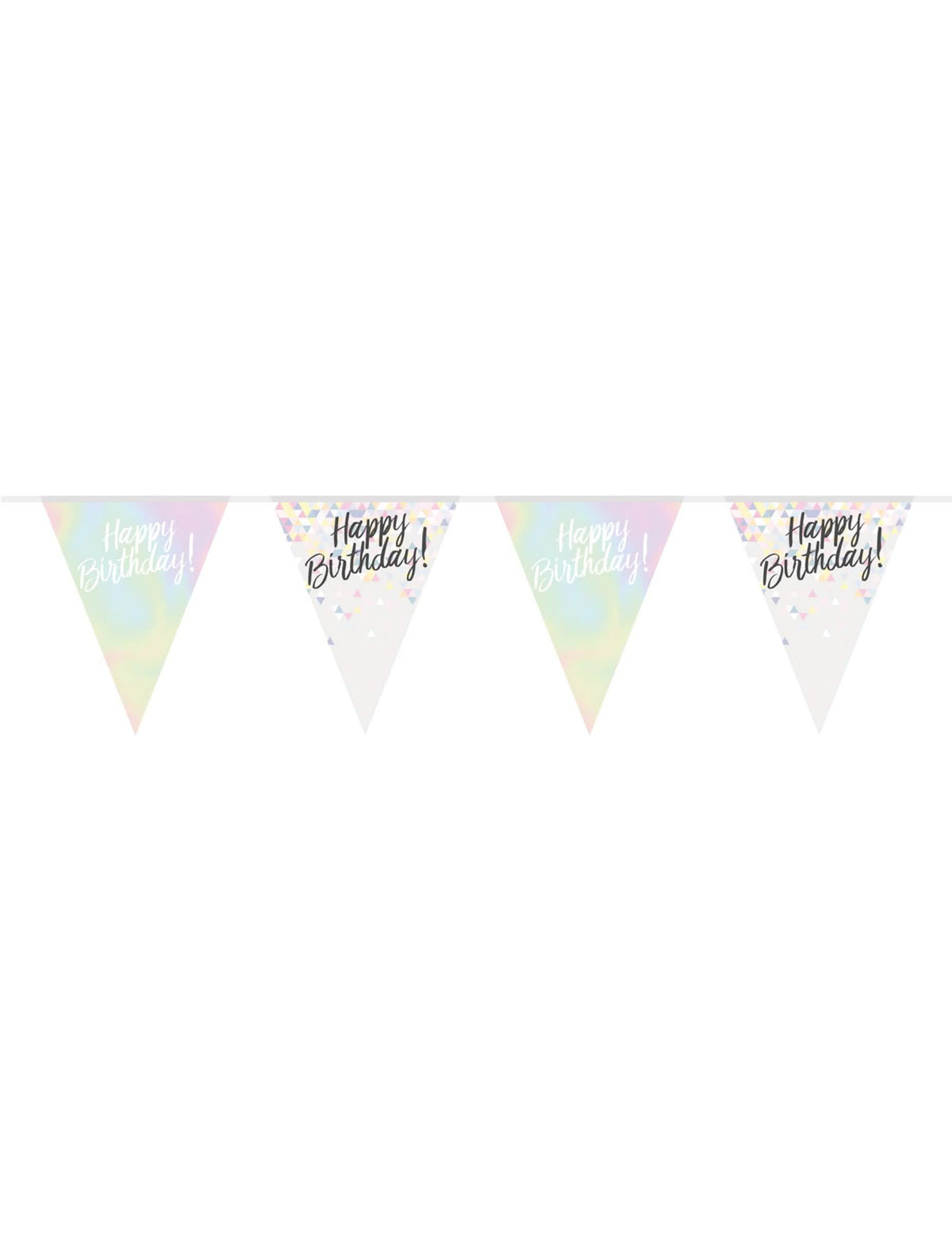 Plastična zastavica z napisom Happy Birthday za rojstni dan v pastelnih mavričnih barvah