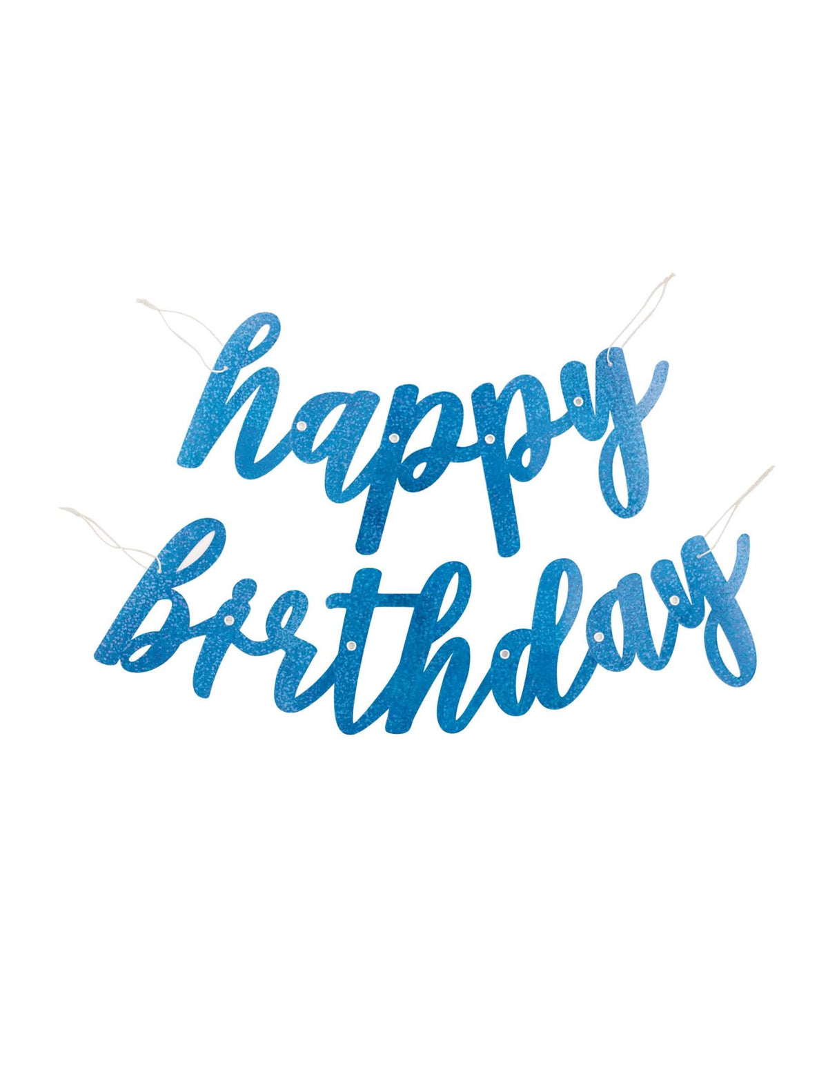 Kartonska girlanda Happy Birthday za rojstni dan modra z bleščicami