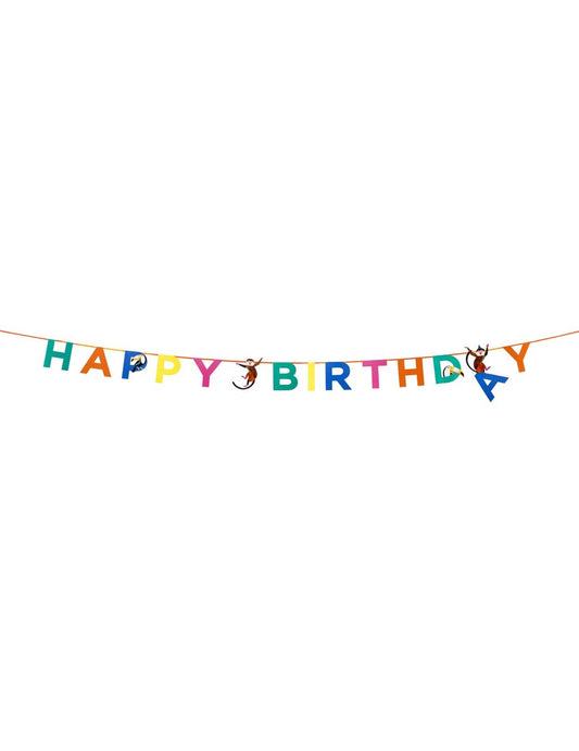 Vue d'ensemble de la guirlande en carton Party Animal Happy Birthday Jungle