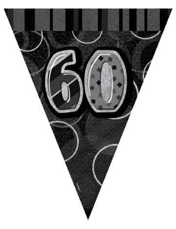 Vejica s zastavicami za 60 let za odrasli siva in črna