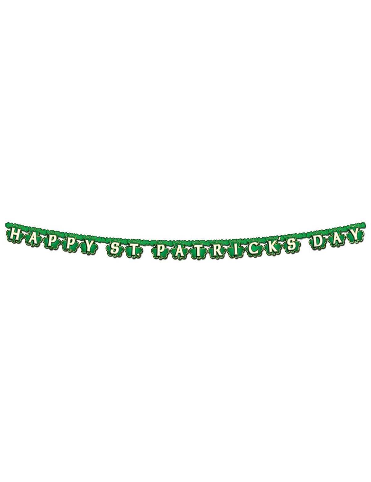 Pogled od spredaj na girlando Happy St. Patrick's Day