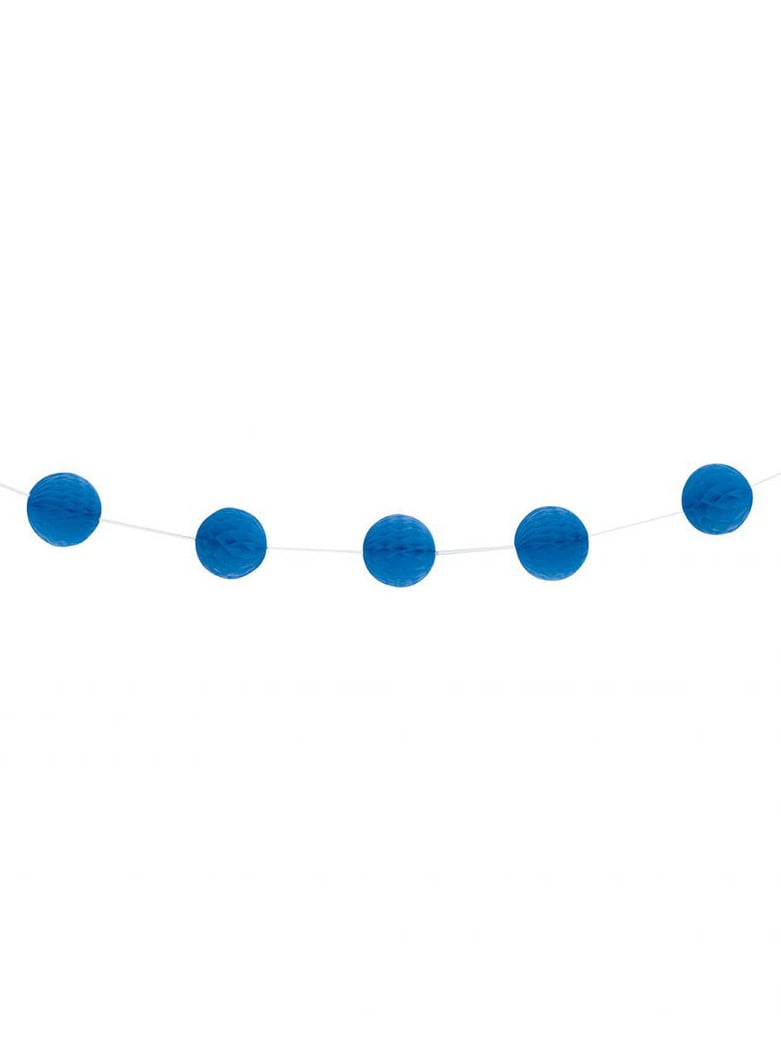 Girlanda s satastimi papirnatimi kroglami v temno modri barvi, dolžina 2,13 m