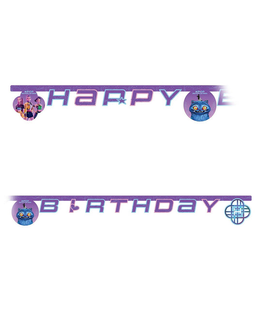 Kartonski napis Happy Birthday K-pop Demon Hunters™ 2m
