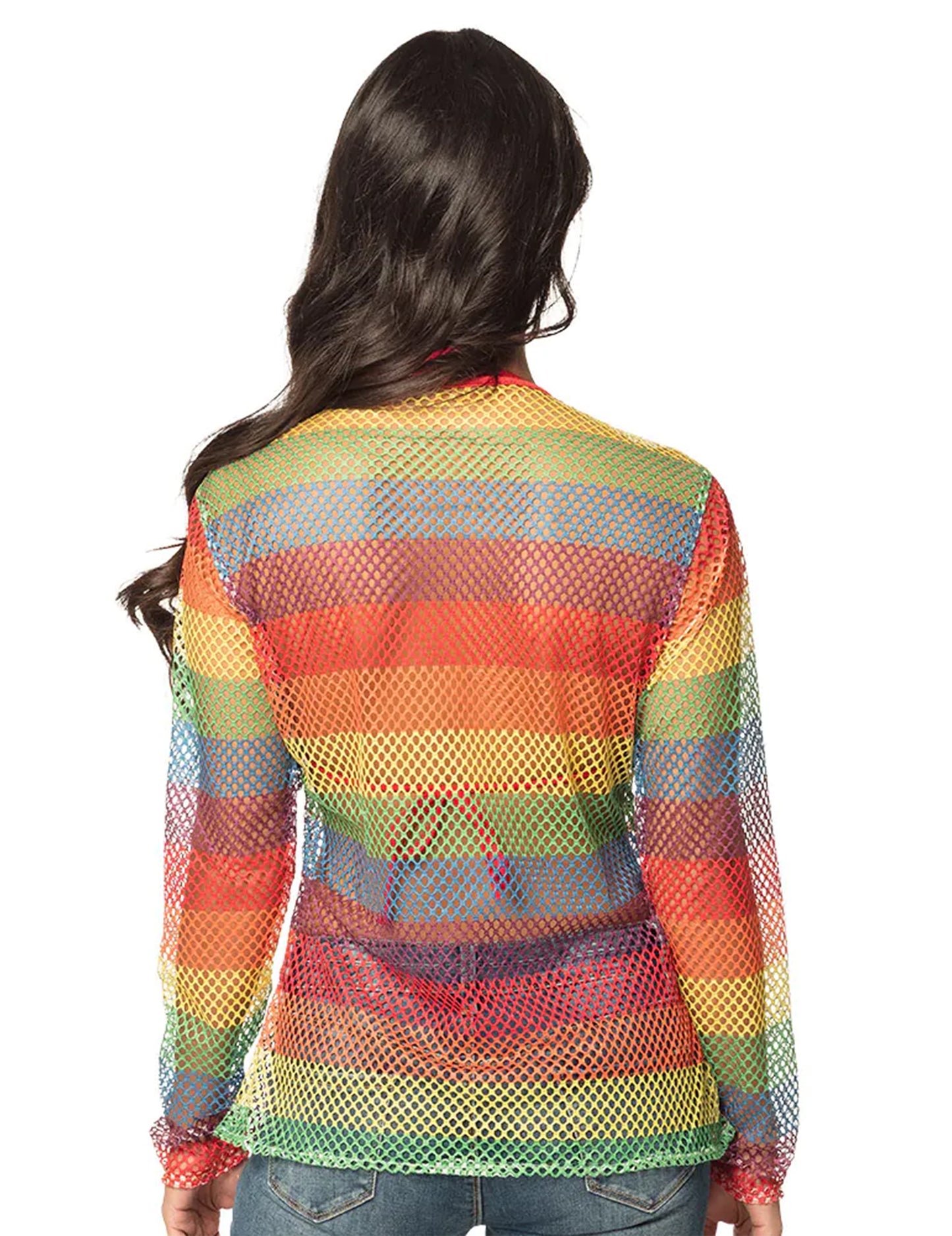 Haut résille arc en ciel femme