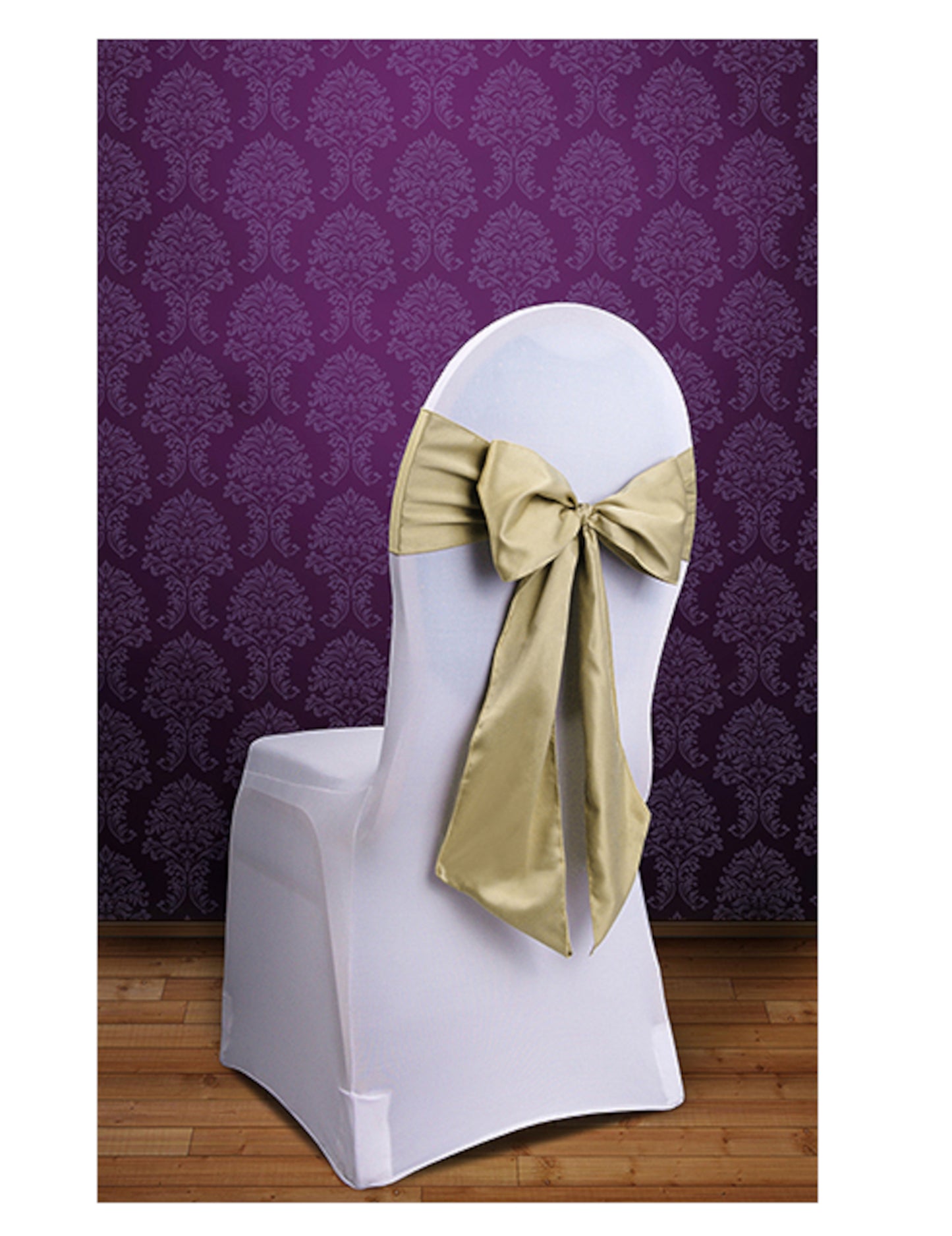 10 zlatih satenastih prevlek za stole, 2,75 m x 15 m cm za poroko