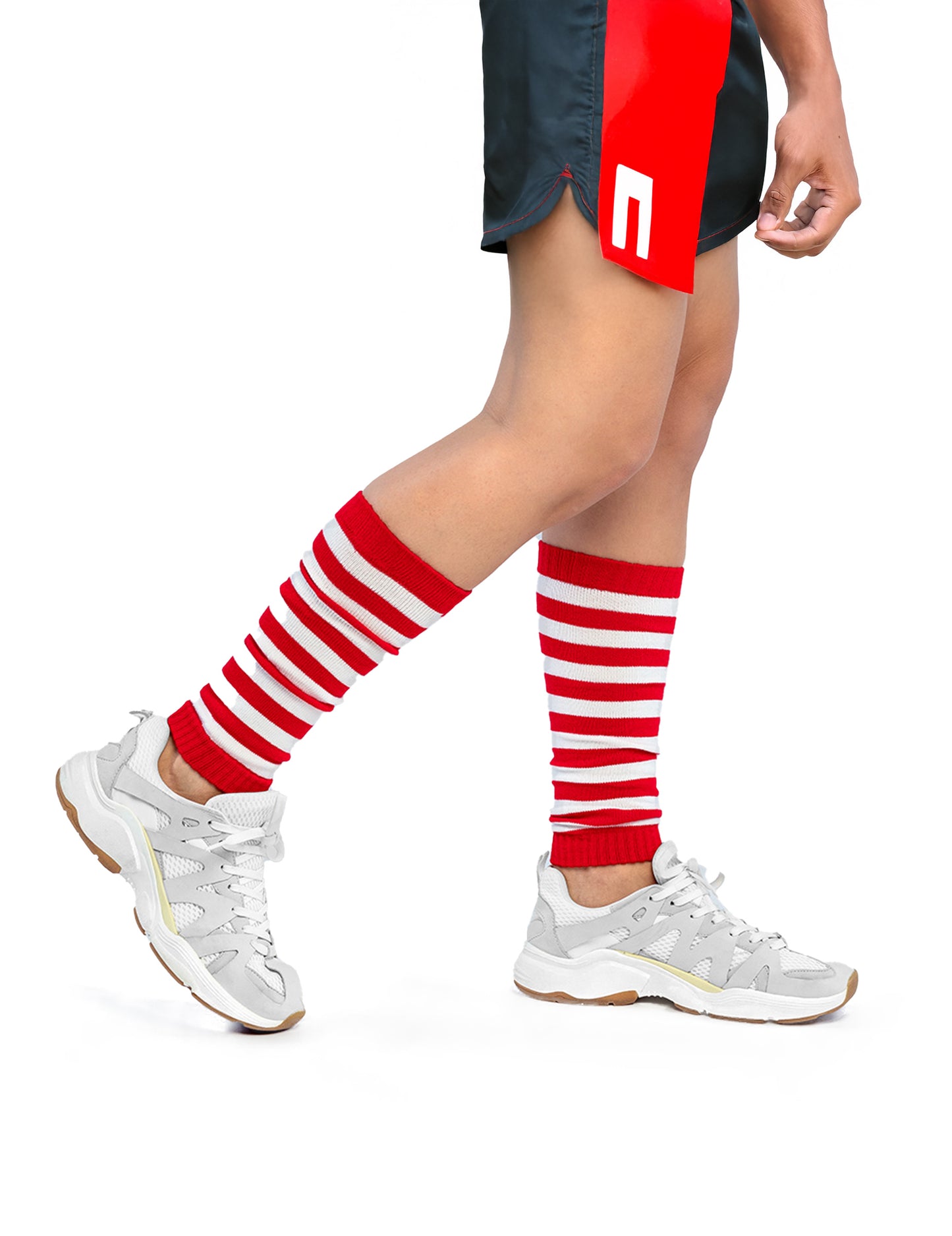 Rdeče in bele bele gamaše za odrasle