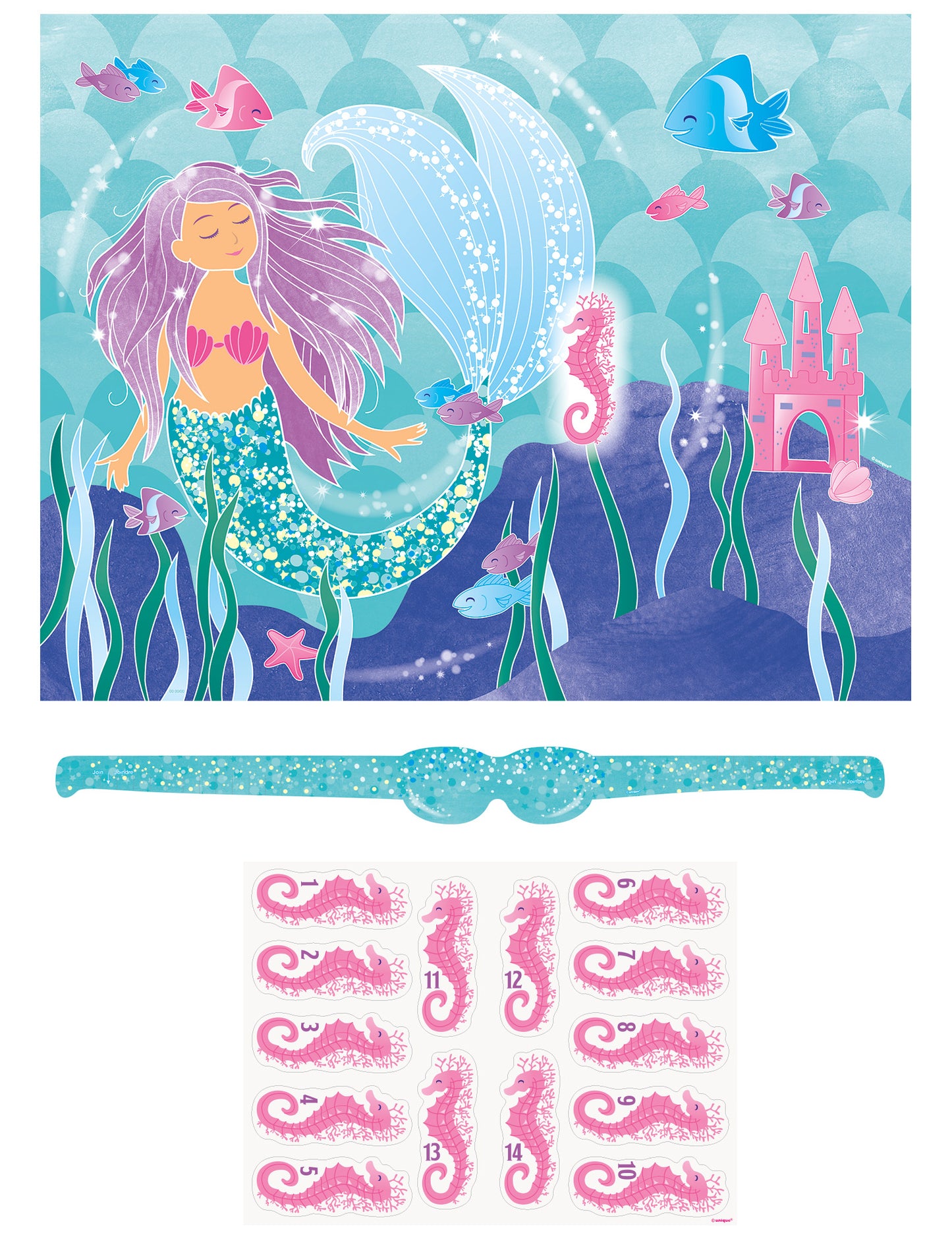 Čudovita zabavna igra morske deklice z roza morskim konjičkom