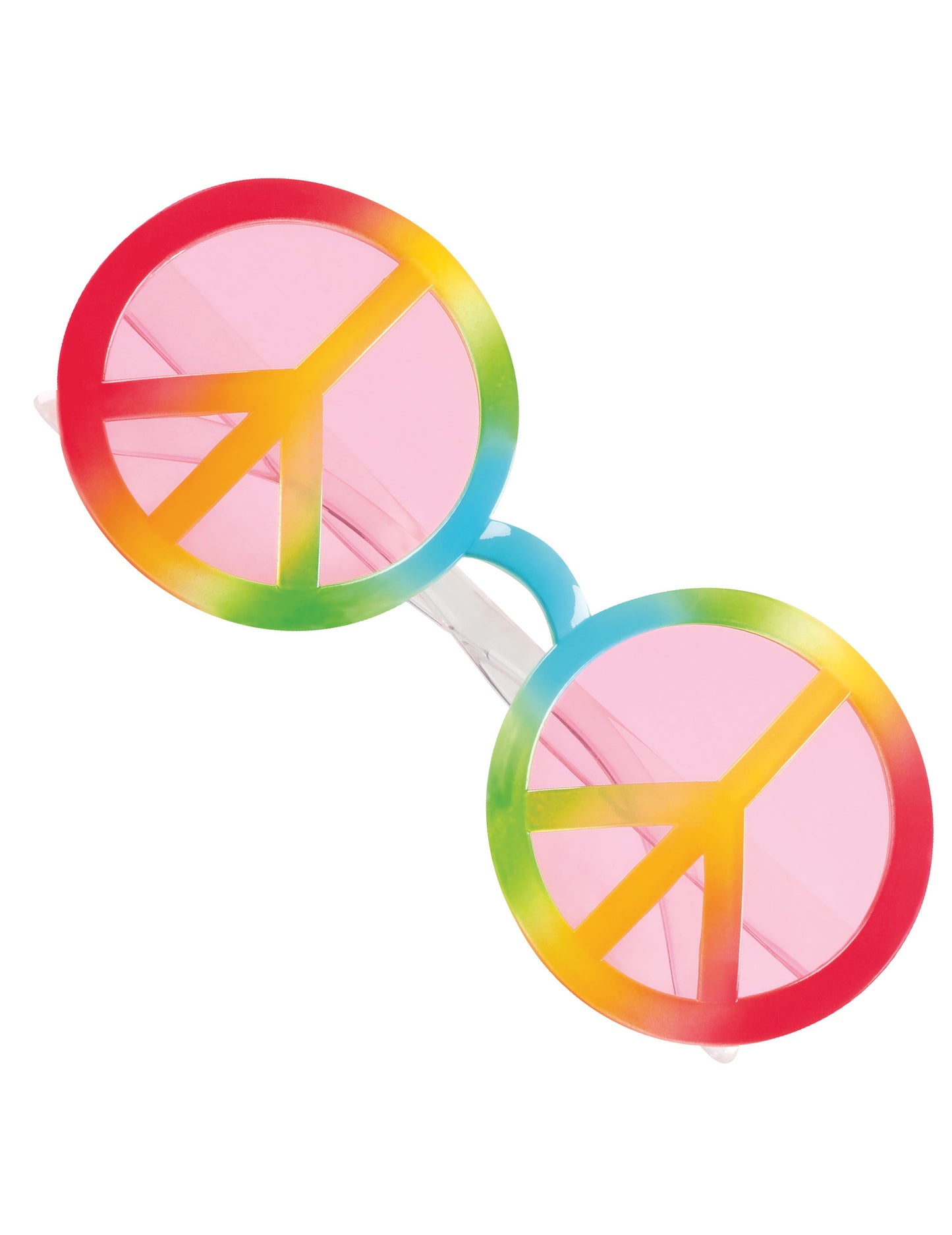 Lunettes peace and love multicolores du kit accessoires hippie bohème