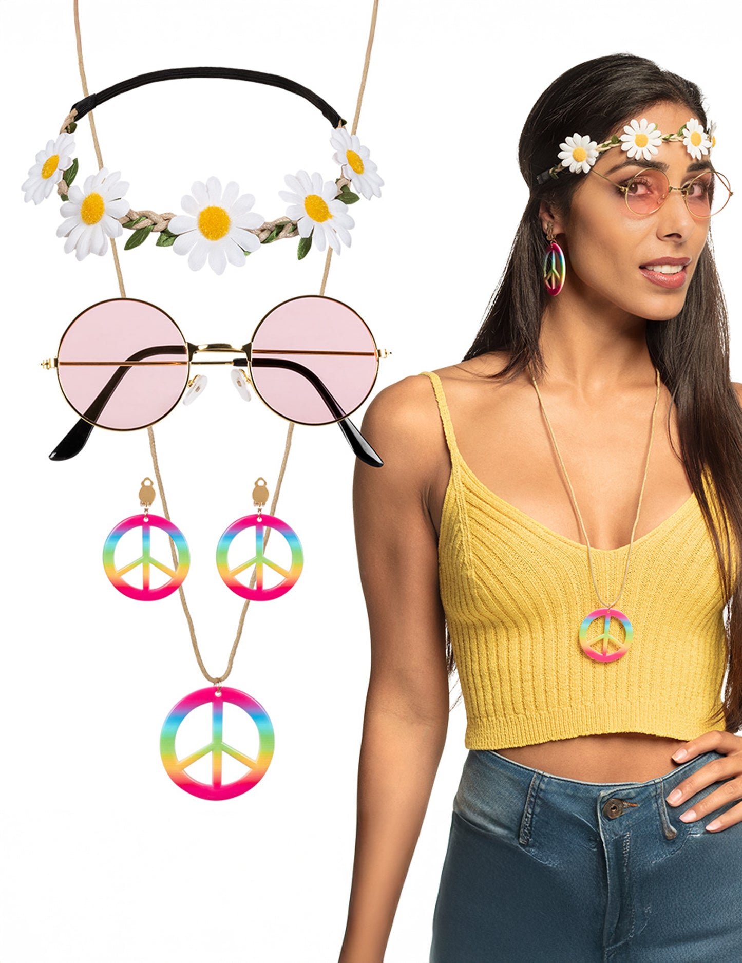 Kit accessoires hippie deluxe adulte