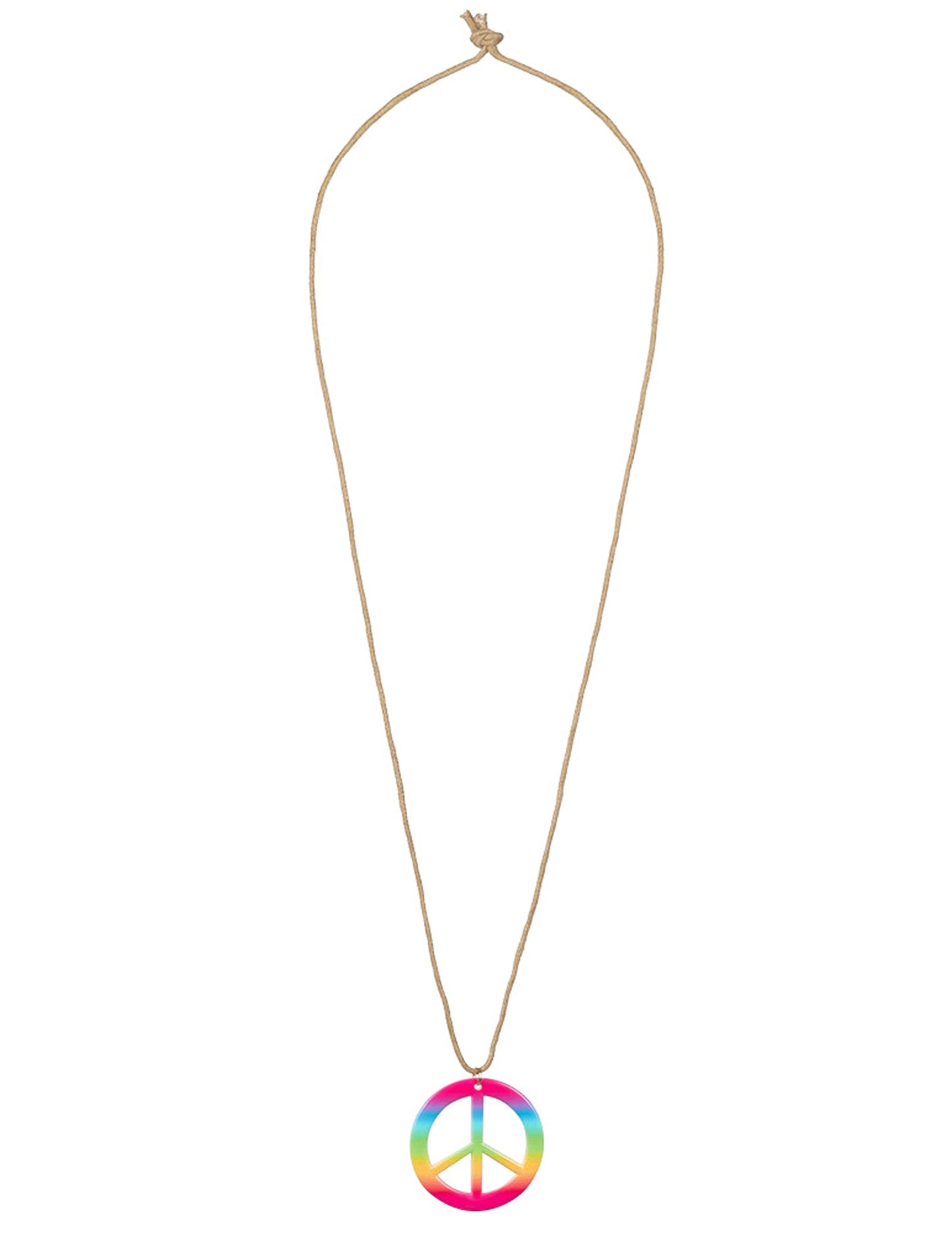 Collier peace and love arc-en-ciel du kit accessoires hippie deluxe