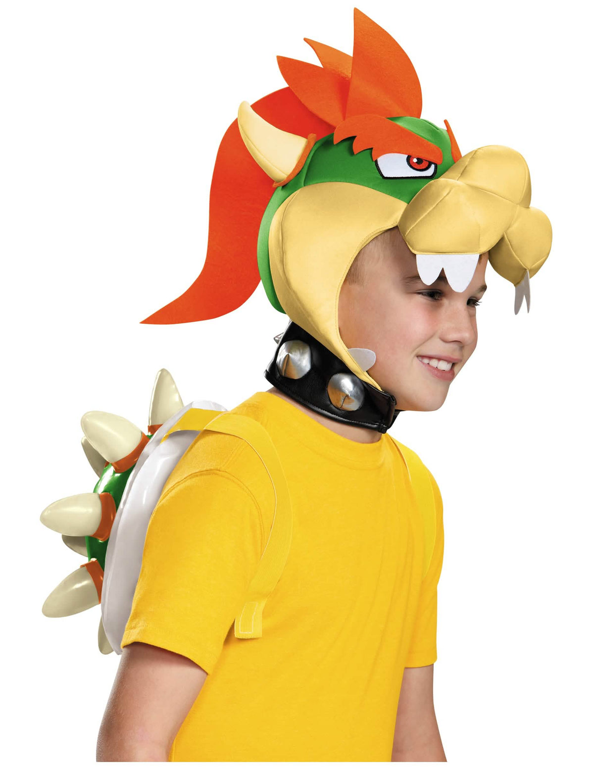 Komplet Bowser Nintendo® za otroke s pokrivalom v obliki oklepa in ovratnikom s konicami
