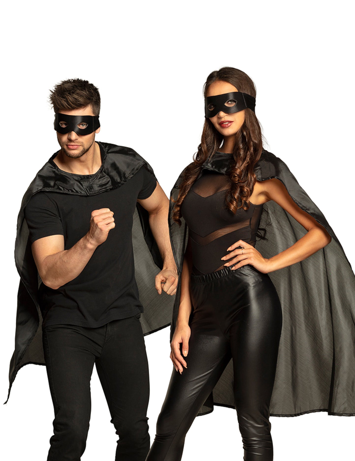 Kit Cape in Super Hero Mask Black Adult