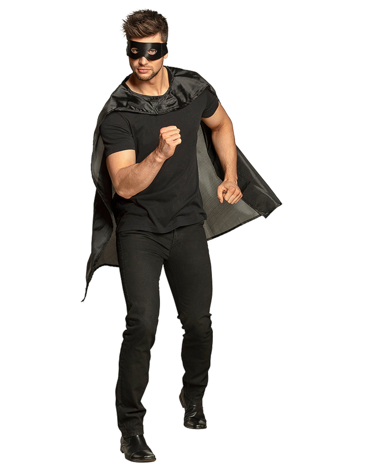 Kit Cape in Super Hero Mask Black Adult