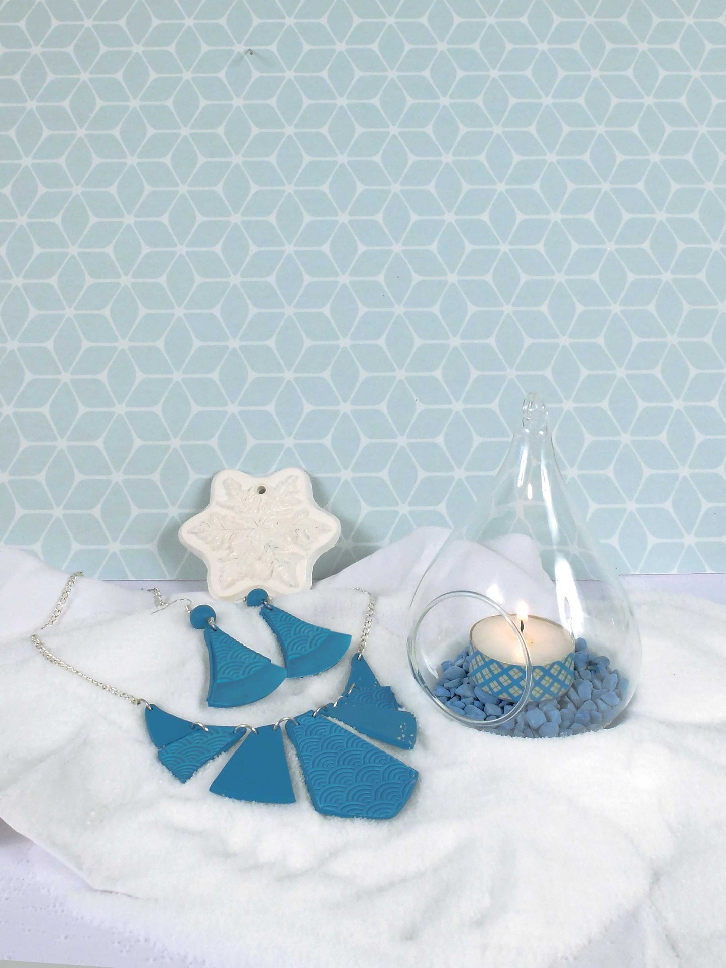 Komplet za izdelavo turkiznega nakita 12,5 x 13 cm v polimerni glini