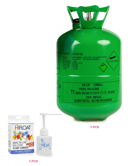 Velik komplet s steklenico helija za do 50 balonov s Hi-Float