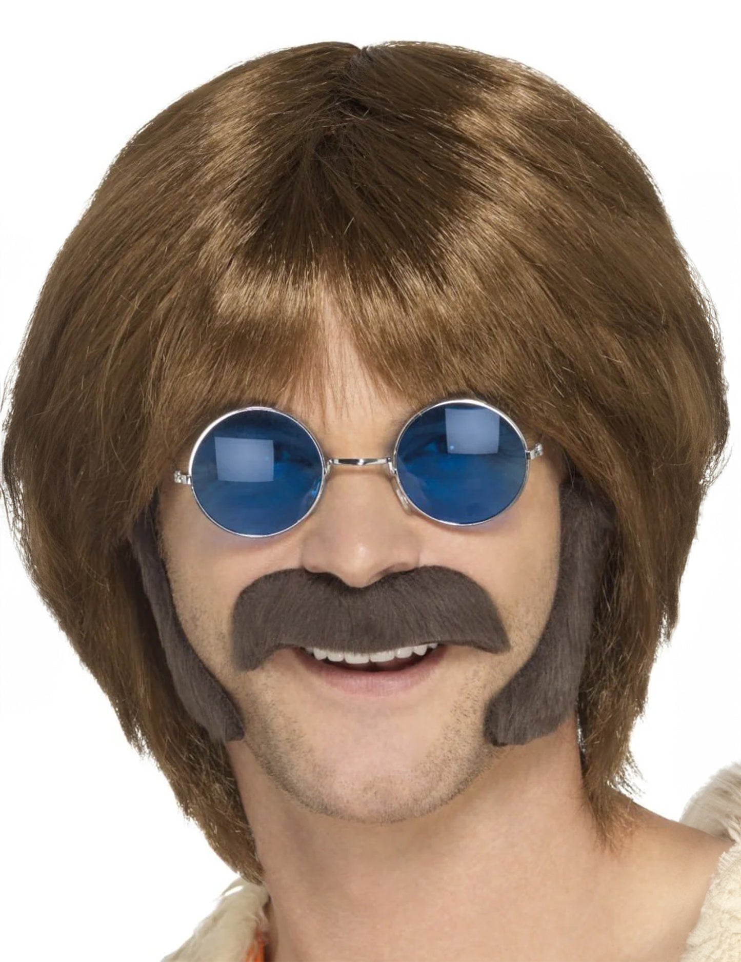 Rjavi hipi komplet z brki in moškimi nogami