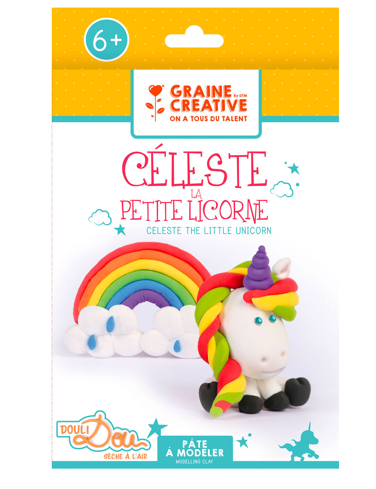 Komplet samotrdilne modelirne gline Celeste, mali samorog, 16 x 25,5 cm