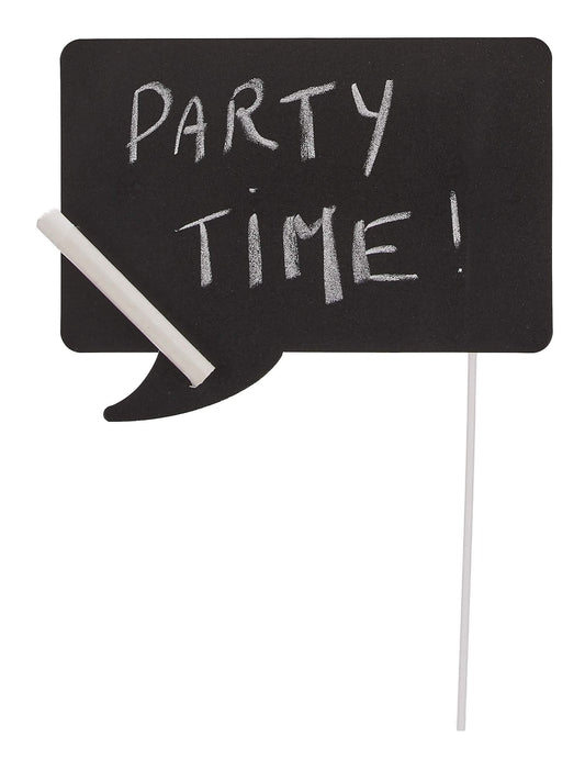 Inscription Party Time et craie sur une bulle du kit photobooth bulles personnalisables