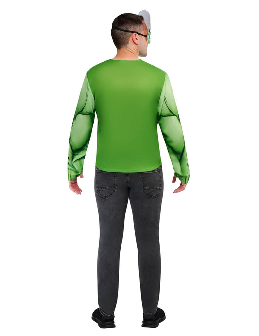 Vue de dos du kit top et masque Hulk pour adulte