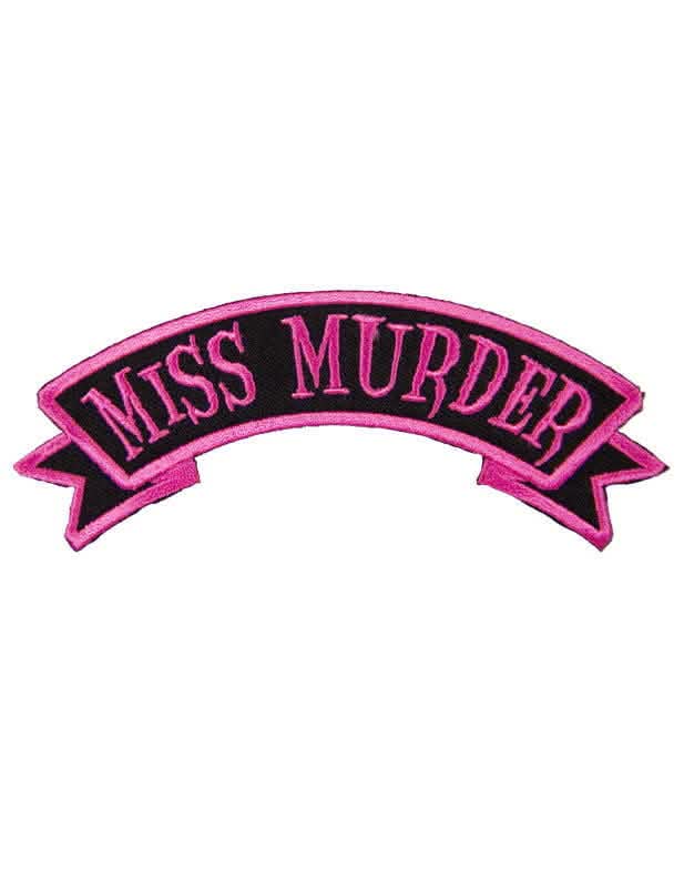 Gothični našitek Miss Murder za odrasle roza in črna