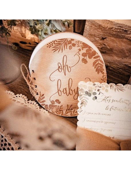 Lesena zlata knjiga Oh baby eucalyptus krog 16 x 16,5 cm