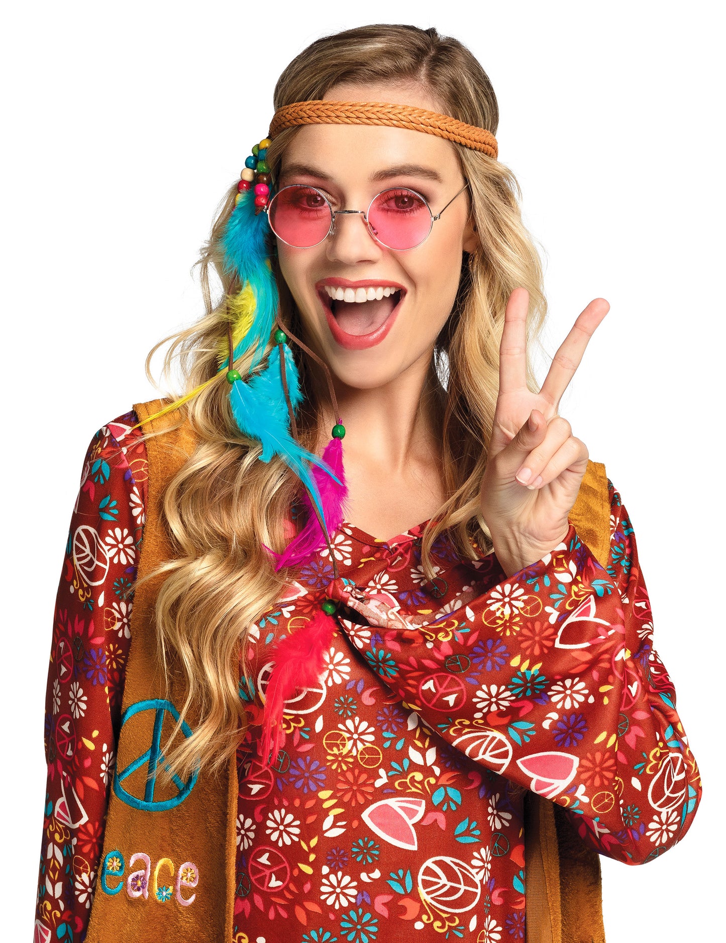 Komplet 3 odraslih hipi okrogla očala