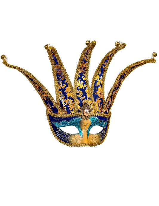 Vue de face du loup vénitien à grelots