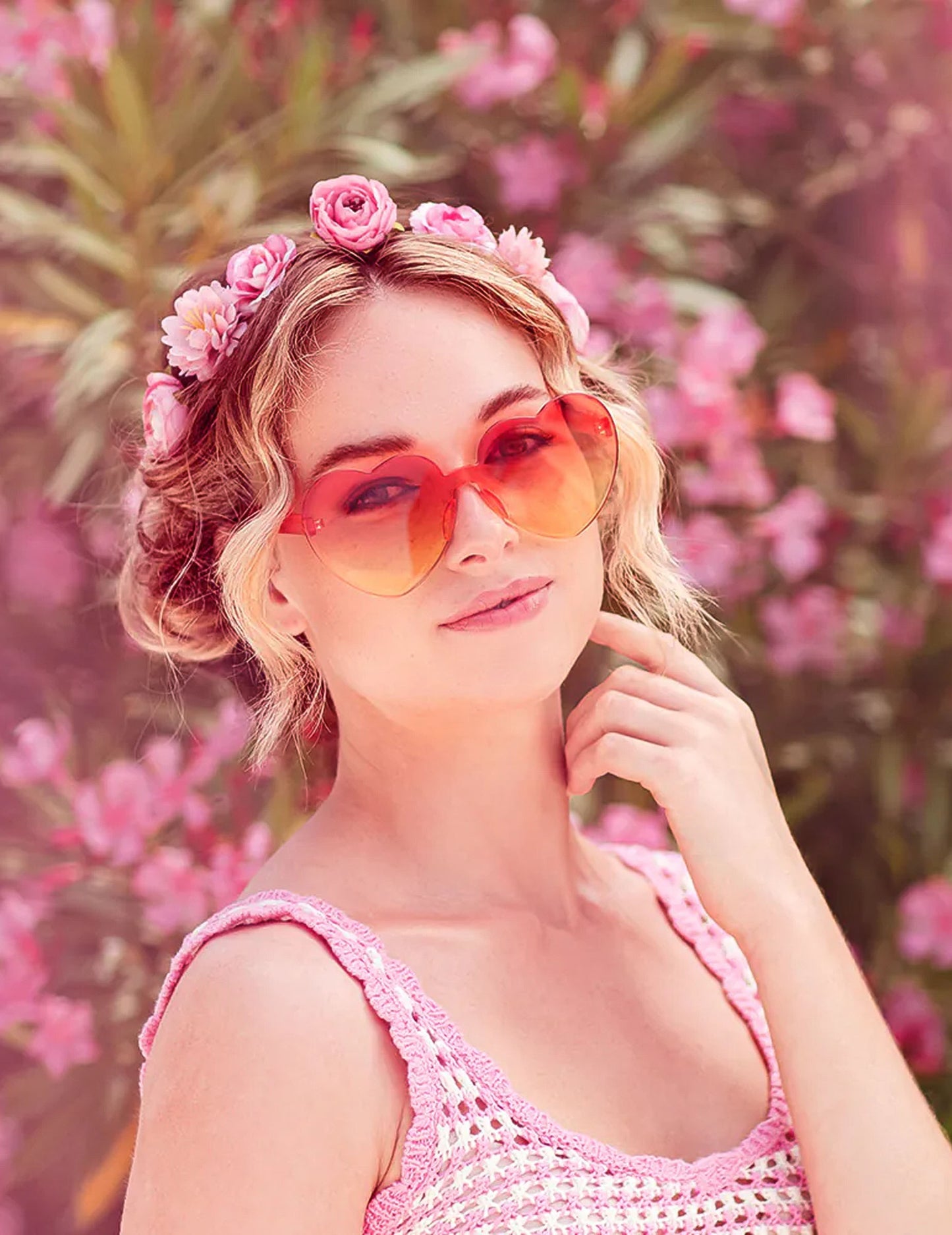 Oranžna in rumena očala v obliki srca za odrasle