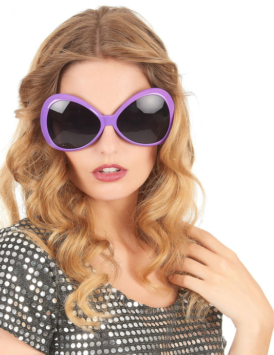 Vue de face des lunettes disco pour adulte