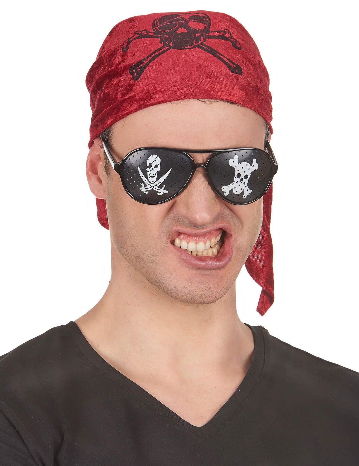Pogled od spredaj na piratska očala za odrasli