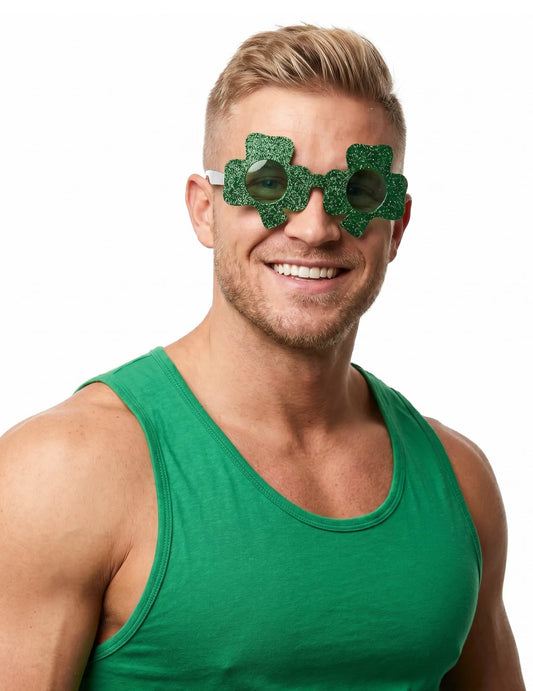 Zelena očala z bleščicami Clover Saint-Patrick