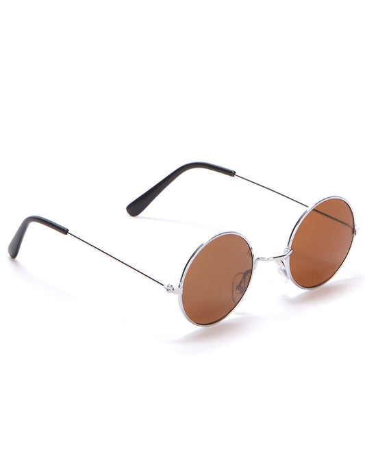 Lunettes rondes marrons de hippie adulte