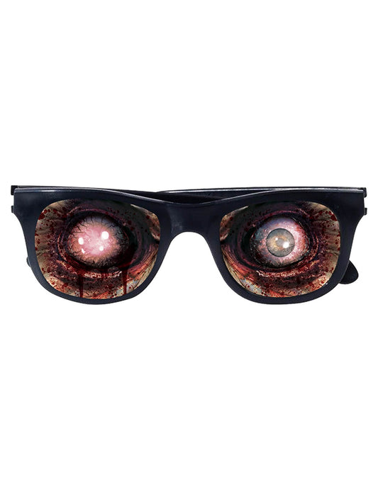 Vue de face des lunettes yeux de zombie pour adulte