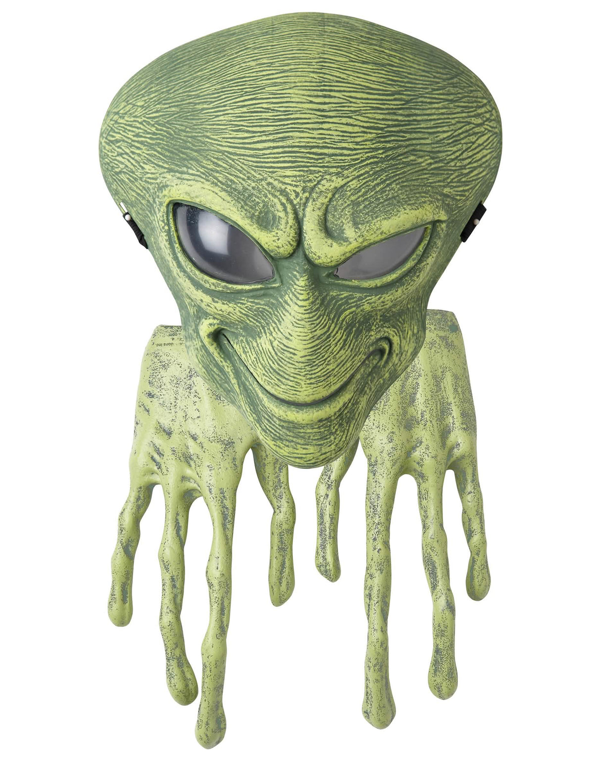 Pogled od spredaj z detajlom prstov maske in rokavic alien