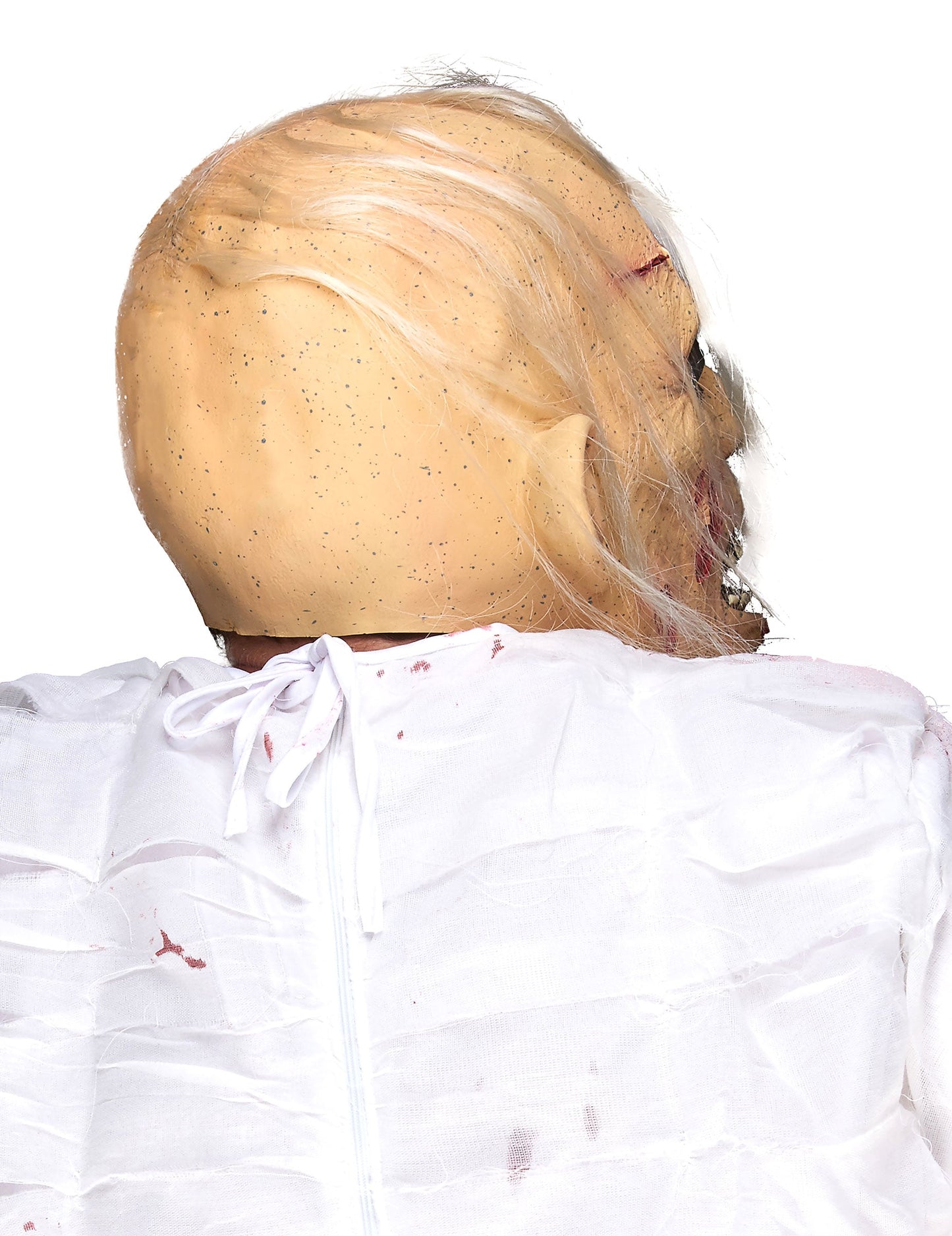 Vue de dos du masque en latex de vieillard cadavérique