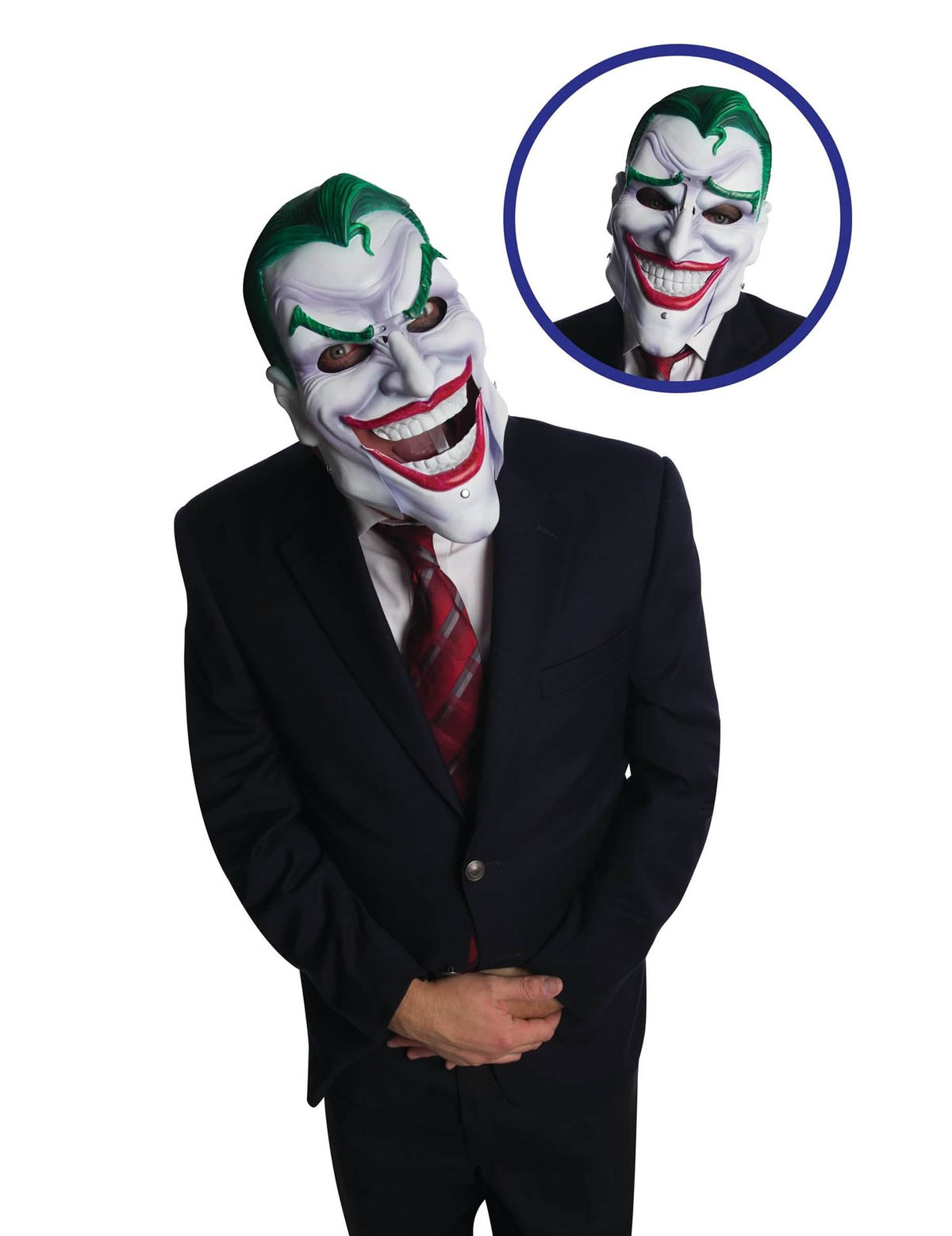 Podrobnost premične čeljusti luksuzne zgibne maske Joker