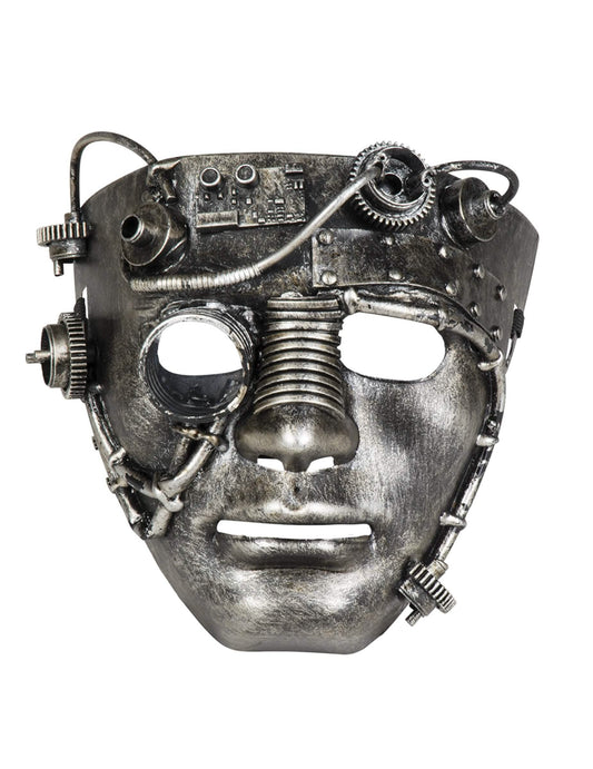 Pogled od spredaj na steampunk masko za obraz za odrasle