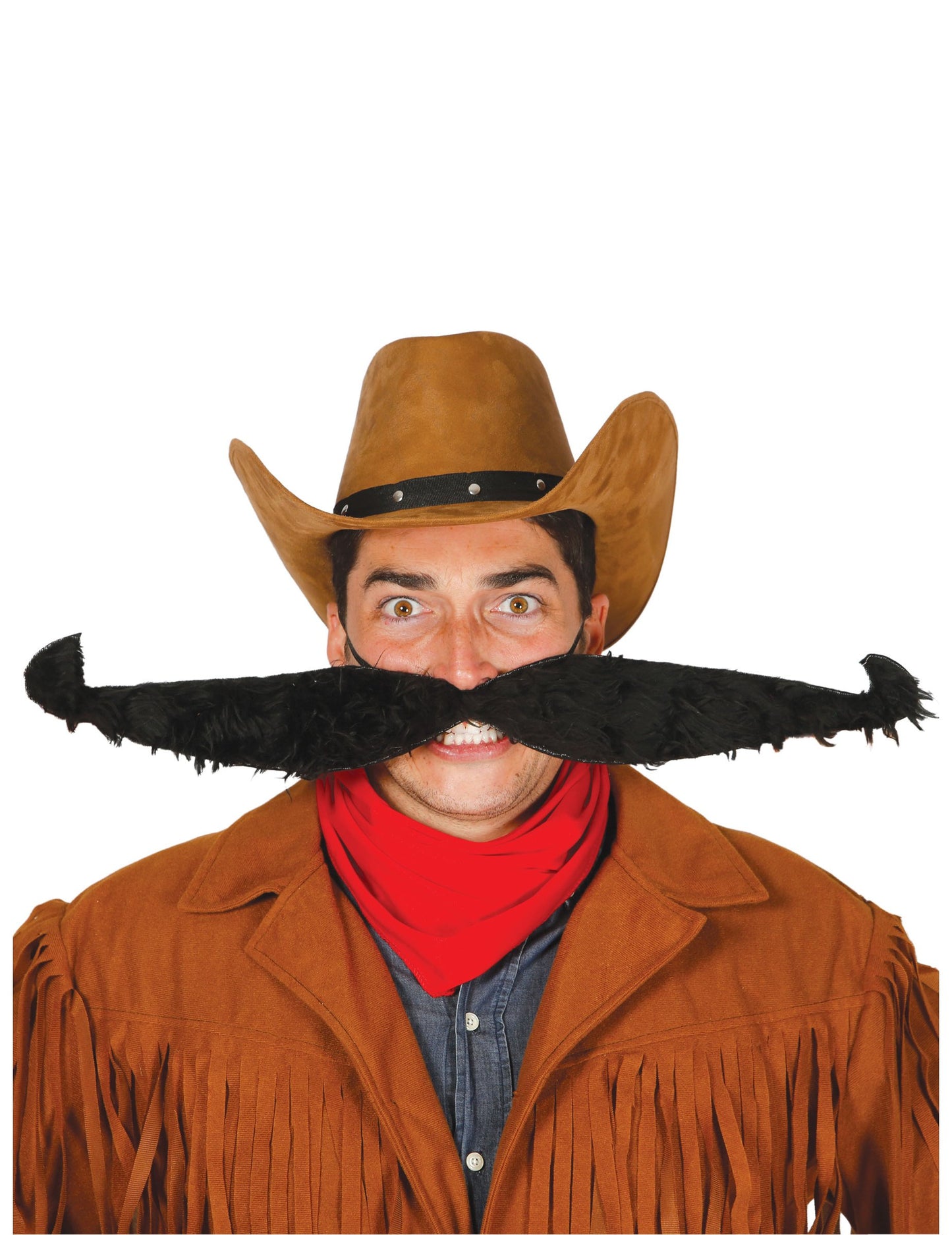 Maxi črni brki 55 cm odrasli