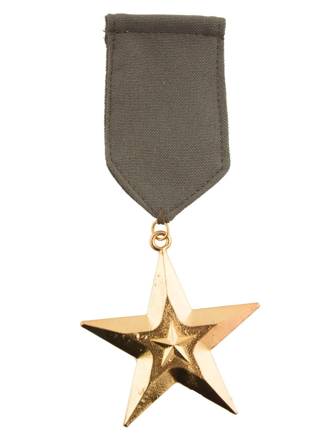 zlata vojaška medalja za odrasli z kaki trakom